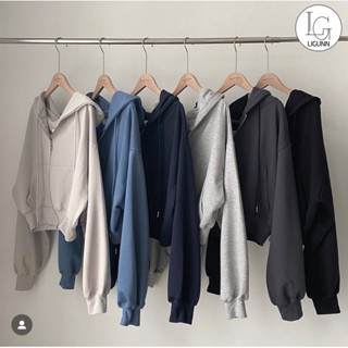 Áo Khoác Hoodie Zip crotop,Áo nỉ bông lửng chất dày dặn phong cách HàN QUỐC