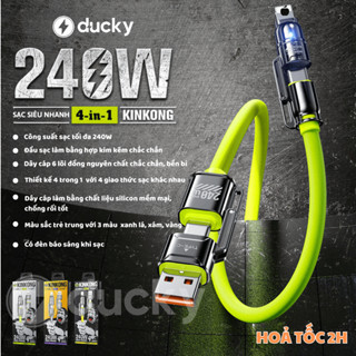 Cáp Sạc 4 Trong 1 Sạc Nhanh 240W KINKONG WDC51 Chất Liệu Silicon, Dài 1,2m.Chính Hãng.BH 12 Tháng