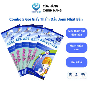 Combo 5 Gói Giấy Thấm Dầu, Phim Thấm Dầu Jomi Nhật Bản 70 tờ Oil Clear Film