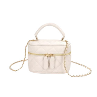 Túi xách tay nữ Choice LK341 túi cốp da thêu trám quai cầm tay kèm dây da phối xích đeo chéo