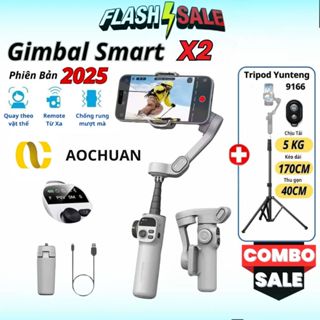 Gậy quay video chống rung SMART X2 bản UPDATE 2025, Tay cầm quay phim điện thoại chính hãng AOCHUAN