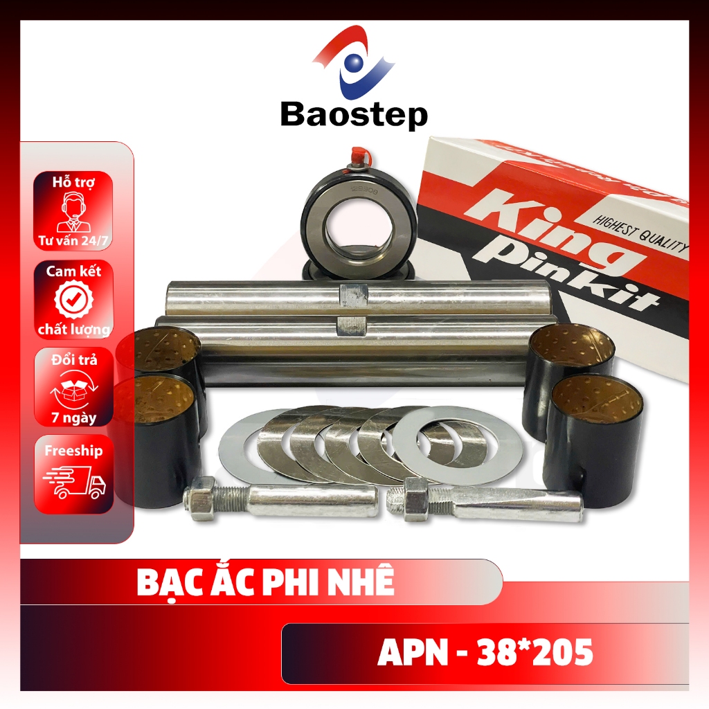 Bộ ắc phi dê, thân Pi 38*205mm, lưng bạc F41,  Bộ ắc phi nhê (trục đứng)