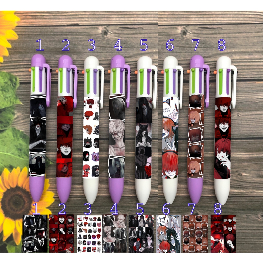 Bút bi 6 màu Homicipher Mr. Scarletella Mr. Chopped Mr. Hood Mr. Crawling Mr. Machete Mr. Gap  hình 