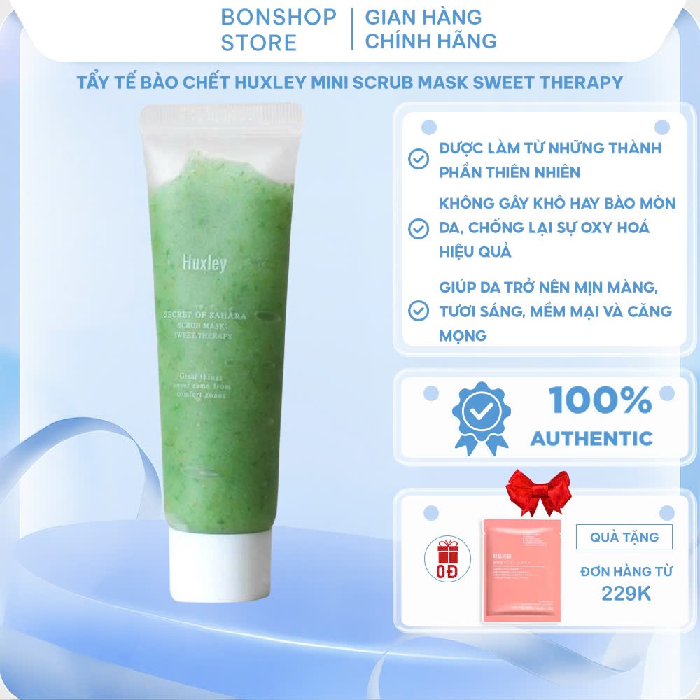 Tẩy Tế Bào Chết Huxley Mini Scrub Sweet Therapy , Tẩy Da Chết Huxley Không Bào Mòn, Không Khô Da