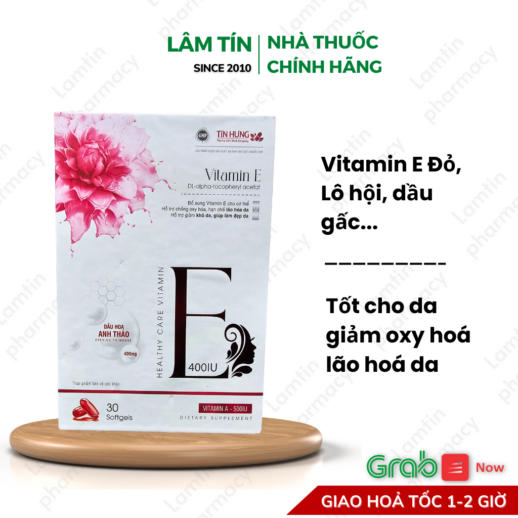 ✔(Chính Hãng) Vitamin E ĐỎ 400UI làm đẹp da hỗ trợ móng tóc chắc khỏe  ( hộp 30 viên )