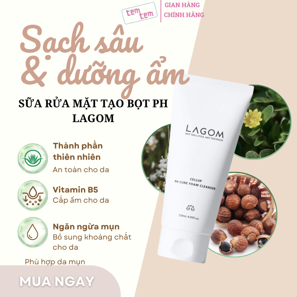 Sữa rửa mặt tạo bọt PH LAGOM