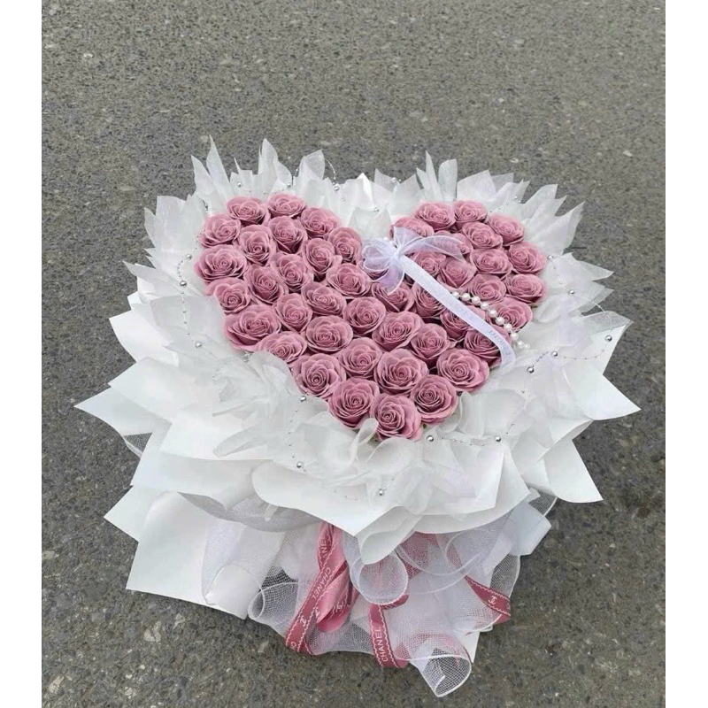 BÓ HOA ECUDOR CAO CẤP MÀU NUDE TÂY TẶNG THIỆP,CHỮ