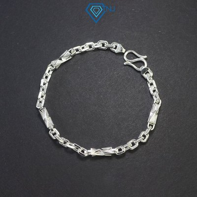 Lắc tay bạc nam mắt xích kết hợp đốt xoắn cá tính LTA0159 - Trang Sức TNJ