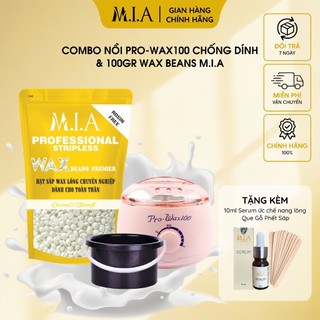  1. Combo Wax Lông Kèm Nồi Nấu Mia Waxing Pro 100 Chống Dính Tặng Mỡ Trăn Nguyên Chất 