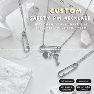 Macherie vòng cổ vòng tay mix charm | SAFETY PIN | phối mặt charm dây chuyền thép titan inox không đen không gỉ giá rẻ
