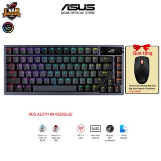 Bàn phím cơ ASUS gaming custom không dây ROG AZOTH,kích thước 75%, ROG NX Switch độc quyền RED\BLUE\BROWN, Màn hình OLED