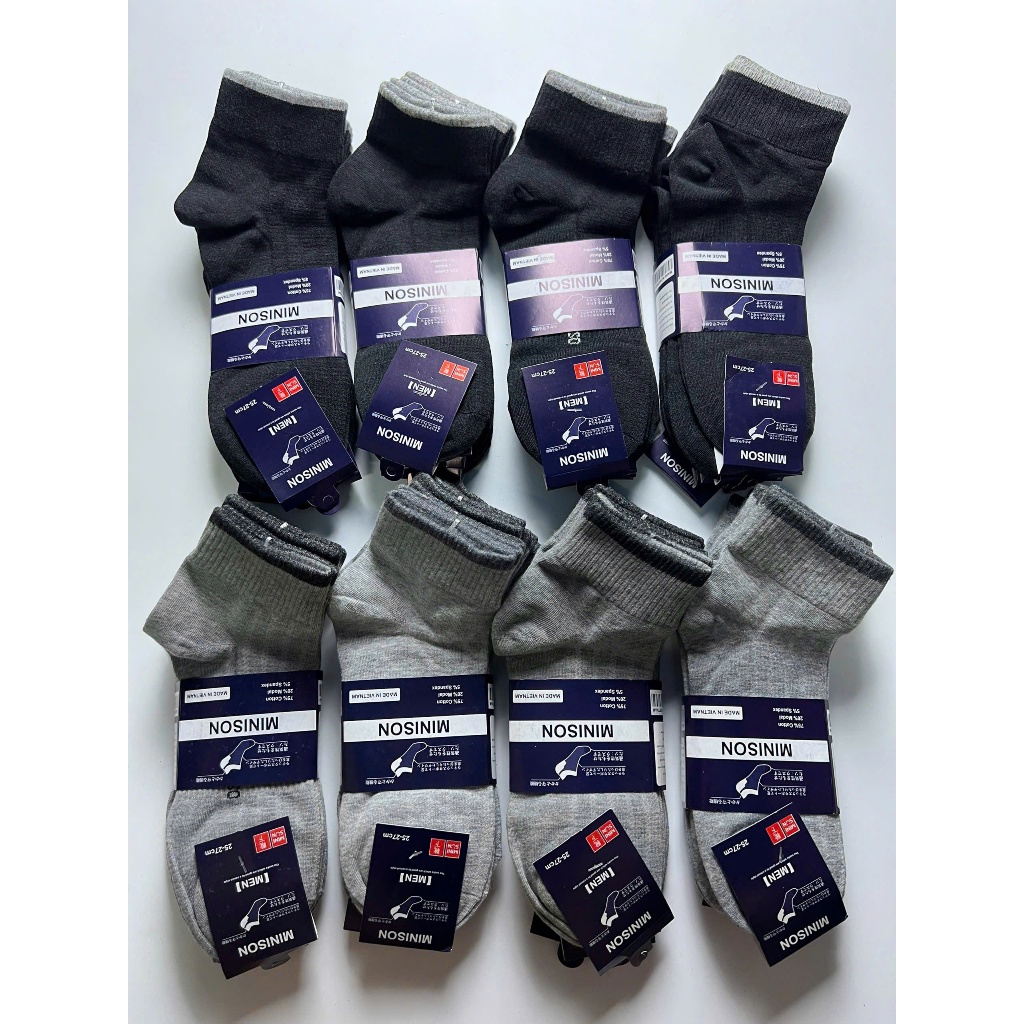 Tất vớ Miniso cổ ngắn chất liệu kháng khuẩn chống hôi chân ( 1 đôi dày đẹp )