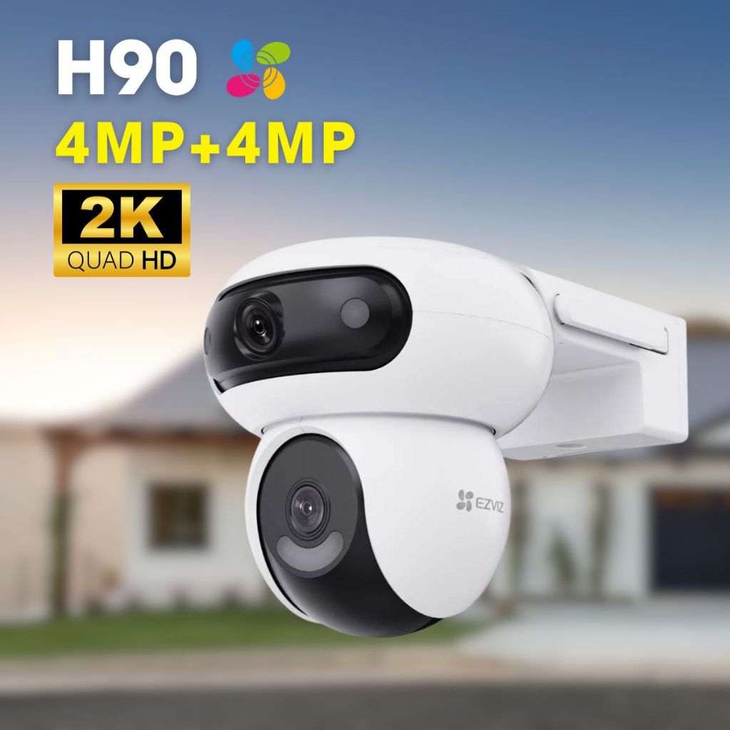 Camera Wifi EZVIZ H90 Dual 2K+ (4MP + 4MP) 2 Mắt, Xoay 360 Độ Ngoài Trời, Full Color, Đàm Thoại 2 Ch