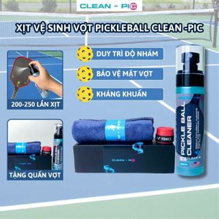  Xịt Vệ Sinh Vợt Pickleball CLEAN-PIC 100ml Nano Ag+ Làm Sáng Tăng Độ Phủ Chống Trầy Mặt Vợt 