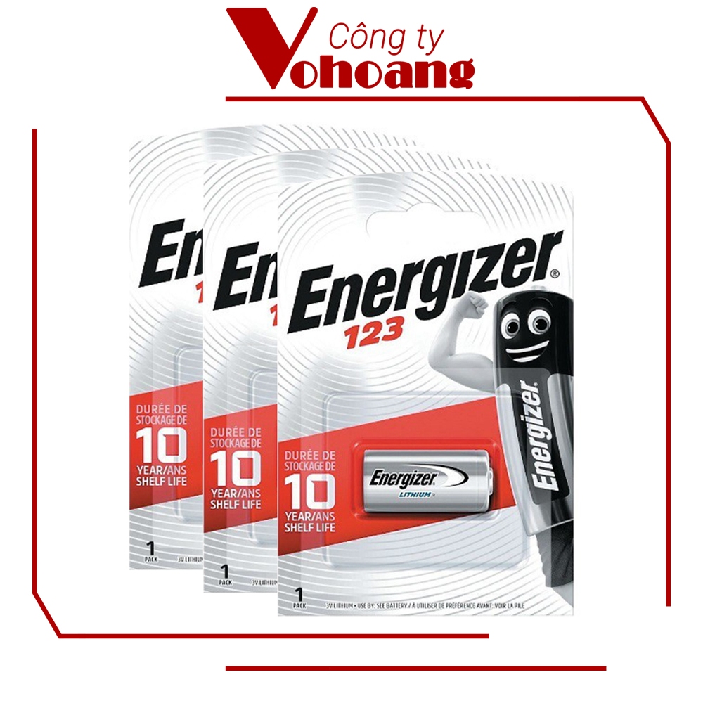 Bộ 3 Pin Energizer 123 (CR123A) Lithium 3V