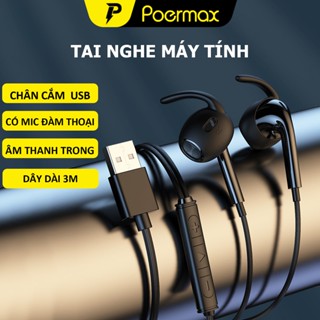 Tai nghe dành riêng cho máy tính bàn pc và laptop đầu cắm usb có mic đàm thoại rảnh tay- Poermax U10