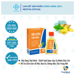  Dầu Gừng Thái Minh - Dầu Gió Nóng Xoa Bóp Thảo Dược Giúp Làm Giảm Cơn Đau Đầu Đau Xương Khớp 7ml 