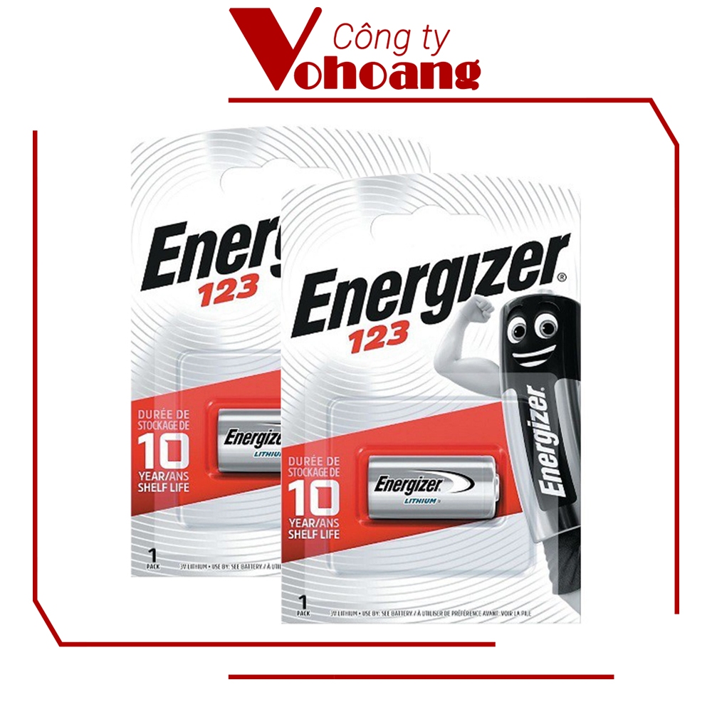 Bộ 2 Pin Energizer 123 (CR123A) Lithium 3V