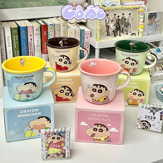 [Tặng hộp+thiệp] Cốc Gốm Sứ Hoạt Hình Shin Cậu Bé Bút Chì Ngộ Nghĩnh Cute Có Thìa & Hộp Quà Tặng Ý Nghĩa C60