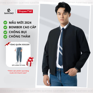Áo Khoác Bomber Nam Cao Cấp Santino Công Nghệ Chống Thấm, Chống Bụi, Lịch Lãm Sang Trong W911