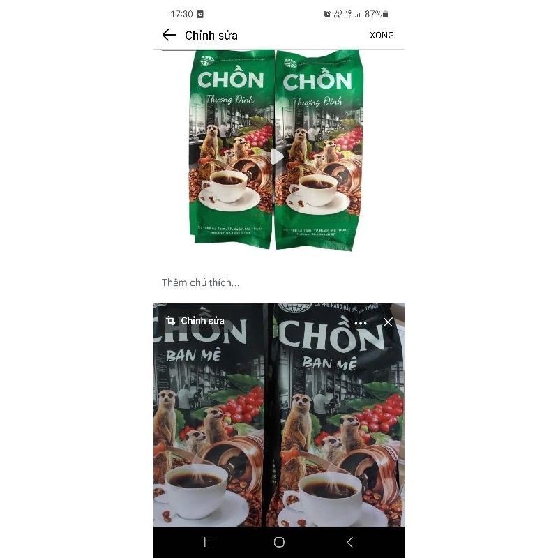 Cà Phê Ban Mê 10kg ( mỗi gói 500g)