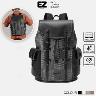 Balo đi học da thời trang EZ BALO BLD22 Cặp da đi học đựng laptop 15.6 inch , Balo da nam nữ đẹp