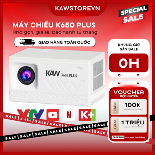 Máy Chiếu 4K Siêu Nét Kaw K650 Plus Chính Hãng, Giá Rẻ, Chất Lượng, Bảo Hành 12 Tháng