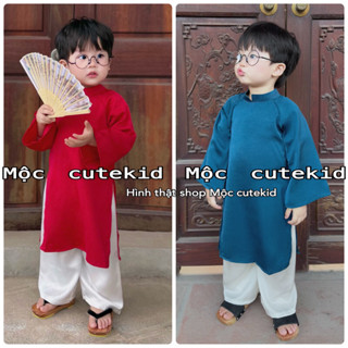   7-35kg  bộ áo dài truyền thống CÁT MINH vải lụa  KÈM QUẦN  cho bé trai mặc đi chơi Lễ Hội Lễ Tết 