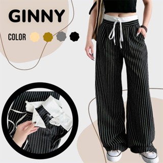 Quần Dài Kẻ Sọc Phối Cạp Dây Rút Pammi HU05 Form Rộng Trending