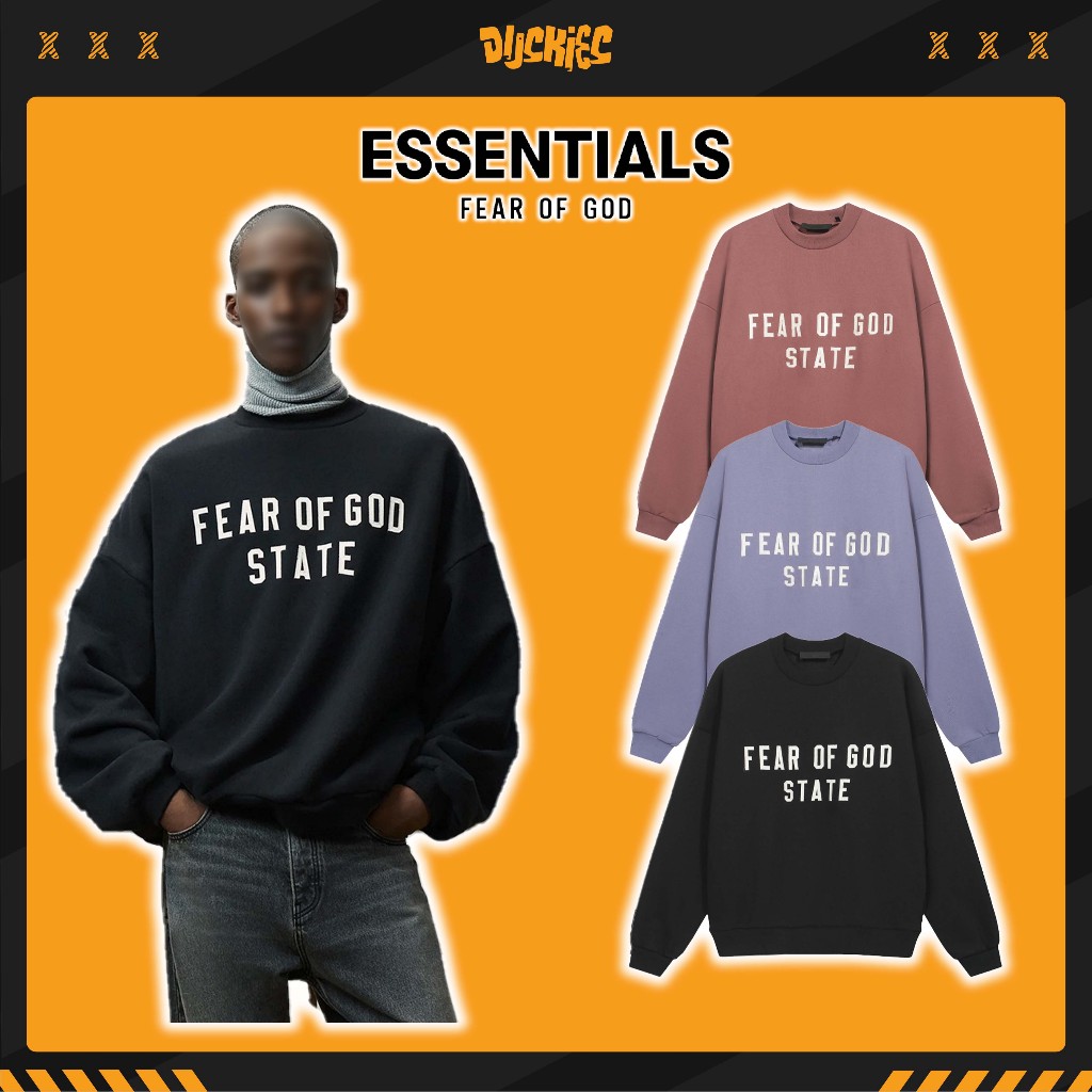 🐥[High Quality] - Áo Sweater Fear of God ESSENTIALS Heavy Fleece ''STATE'' Hoodie SS24,Áo Sweater FO