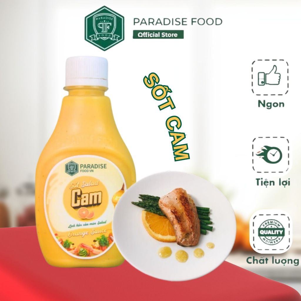 Sốt Cam PARADISE - Sốt salad rau, hoa quả, chấm hải sản, đồ nướng, làm gỏi - 250ml