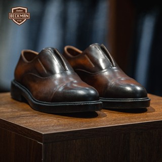 Beckman - Giày tây nam Oxford Slipon - Nâu Patina - BMHA06NP