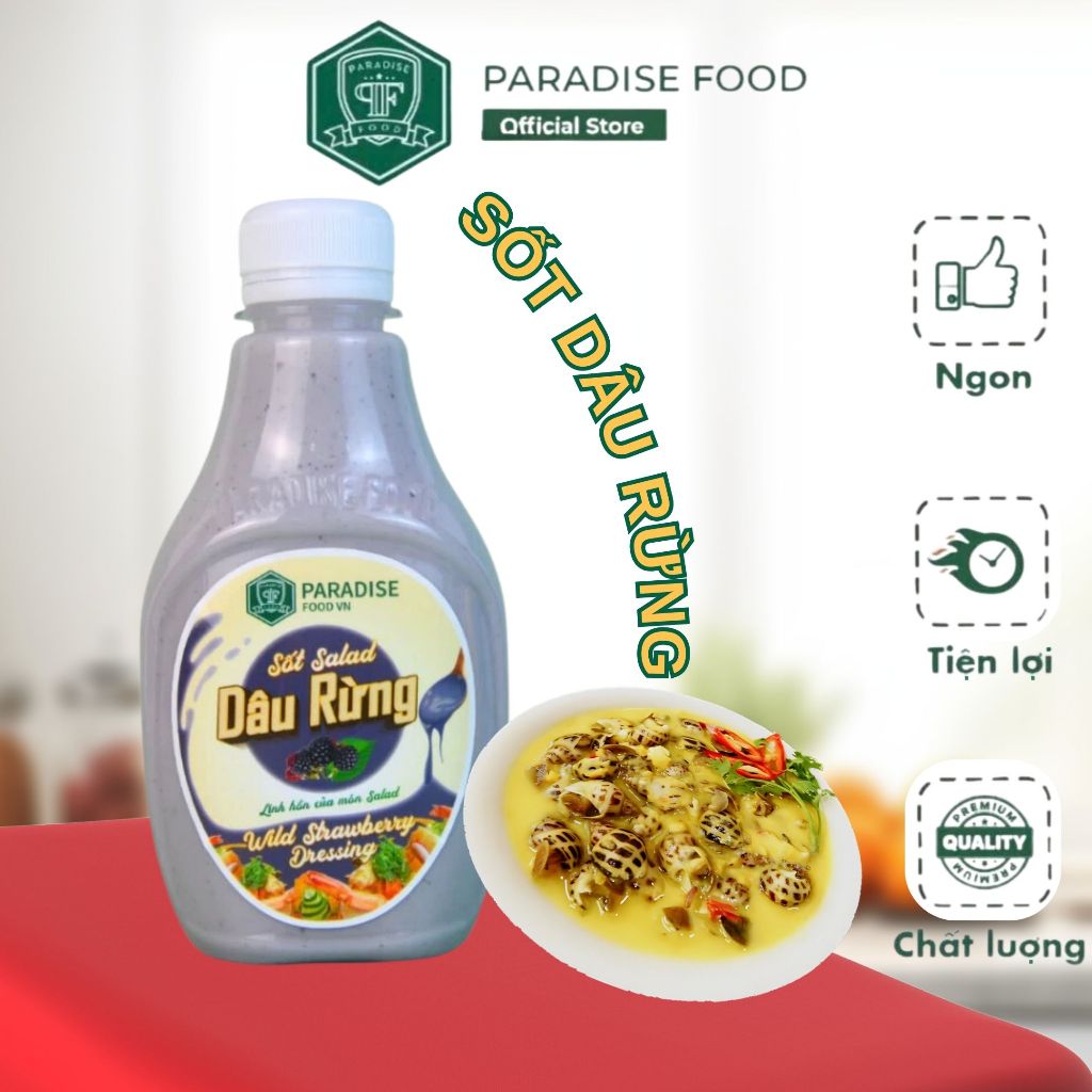 Sốt Dâu Rừng PARADISE - Sốt salad rau, hoa quả, chấm hải sản đồ nướng làm gỏi - 250ml