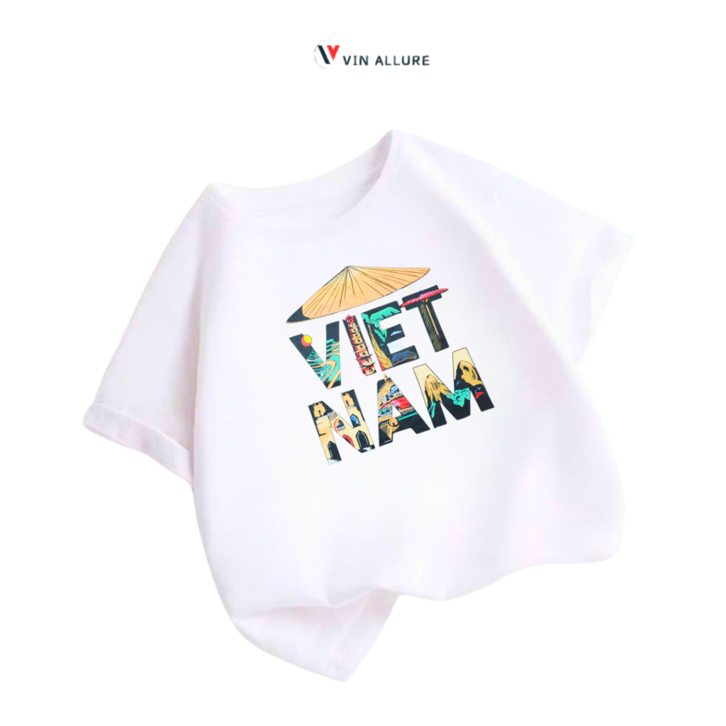 Áo thun trẻ em VIỆT NAM cao cấp VINKIDS - 1 ÁO - Áo Phông trẻ em VẢI COTTON 4 CHIỀU - V-003