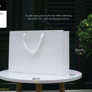 [TÚI SIZE ĐẠI- BIG SIZE] Túi giấy size XL thời trang đựng quần áo túi xách quà tặng thùng bia - Túi số 9 trắng