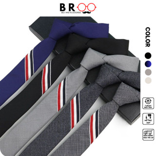 Cà vạt nam nữ TB tự thắt thời trang loại 1, caravat sọc chéo bản 5cm vải poly xịn nhiều màu CV06