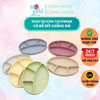 Khay silicon 4 ngăn có ĐẾ HÍT CHỐNG ĐỔ TO, SIÊU CHẮC tiện dụng cho bé ăn dặm