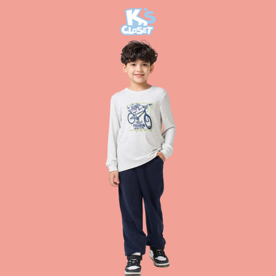 Áo Thun Dài Tay Cho Bé Trai K'S CLOSET Chất Liệu Vải Da Cá Lụa Mỏng Từ 12-55kg (2-14 tuổi) E031FOF