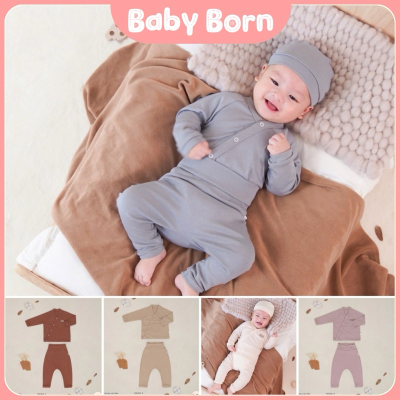 Bộ cài tay vạt chéo Cookie chất Jersey mềm mịn ấm áp CK2414 Baby Born shop