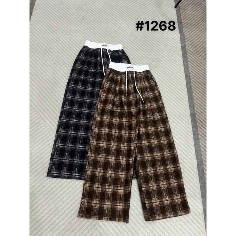 Quần kẻ suông ống rộng vải Dạ  tàu có giãn from rộng  hàng quảng châu siêu đẹp | BigBuy360 - bigbuy360.vn
