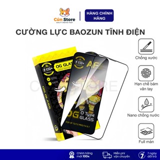  Kính cường lực Baozun Con Voi chống bụi tĩnh điện Full màn cho IP 13 14 15Pro Max chính hãng 