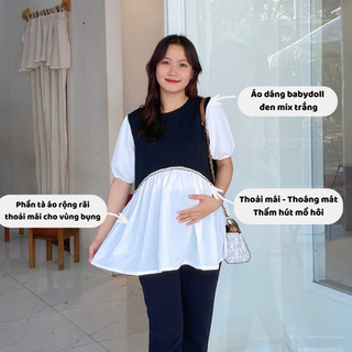 ÁO BẦU SỌC PHỐI LỤA NHẸ MÁT DỄ PHỐI ĐỒ