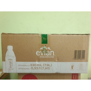 Thùng Nước khoáng evian chai nhựa 330ml (tương đương 24 chai)
