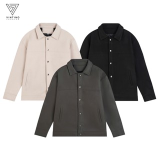 Áo Khoác Dạ Ép Lót Trần Bông Nam Nữ Cúc Bấm VINTINO Cao Cấp Không Bai Xù