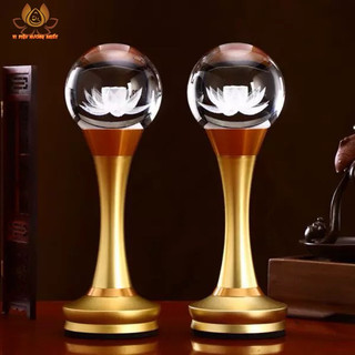 [MẪU SẠC ĐIỆN] CẶP 2 CÂY ĐÈN LED HOA SEN PHA LÊ THỜ CÚNG TRANG TRÍ