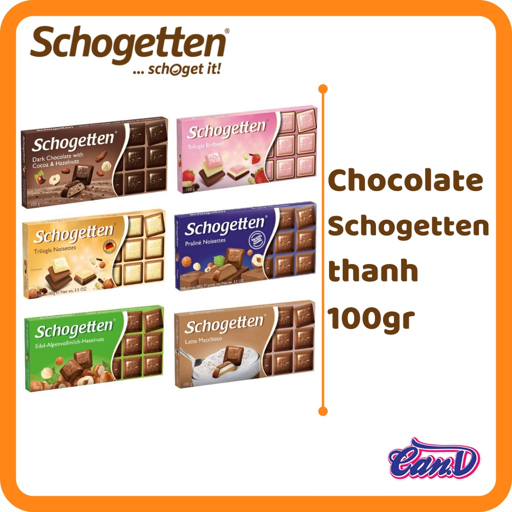 (Nhiều vị) Chocolate Schogetten thanh 100gr