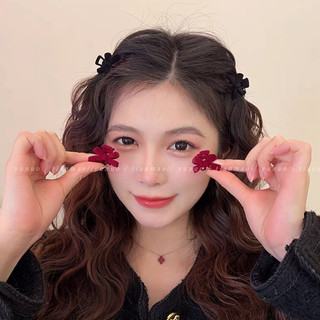  Set 2 chiếc kẹp nơ 2 bên size nhỏ cho nữ và bé gái combo 2 chiếc kẹp tóc nơ bọc nhung cho nữ xinh xắn tiểu thư 