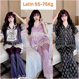 [BIGSIZE 55-75kg]-Bộ ngủ latin, pizama bigsize tay ngắn quần dài cao cấp in hoạ tiết, mềm, mịn, mát