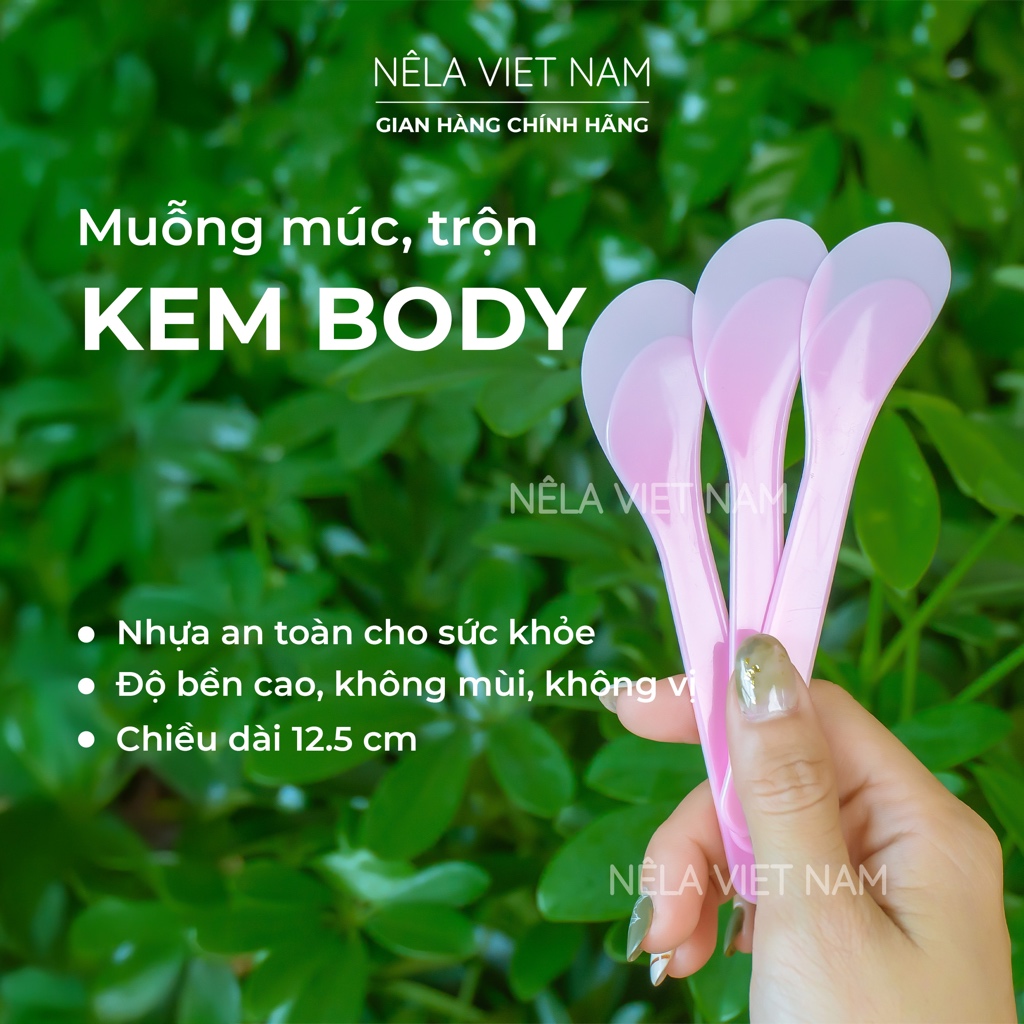 Muỗng Thìa Múc Trộn Kem Nếp Làng Việt Nam Nạo Mỹ Phẩm Dụng Cụ Lấy Kem Body Face Dưỡng Chống Dính Tay