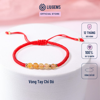 Vòng Tay Chỉ Đỏ Handmade 5 Hạt Đá Phong Thuỷ Tự Nhiên Liugems Cho Nam Nữ Unisex Thời Trang May Mắn Năng Lượng CD03